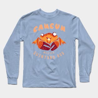 Cancun Mexico Quintana Roo Funny Crab Long Sleeve T-Shirt